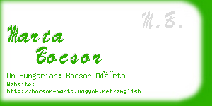 marta bocsor business card